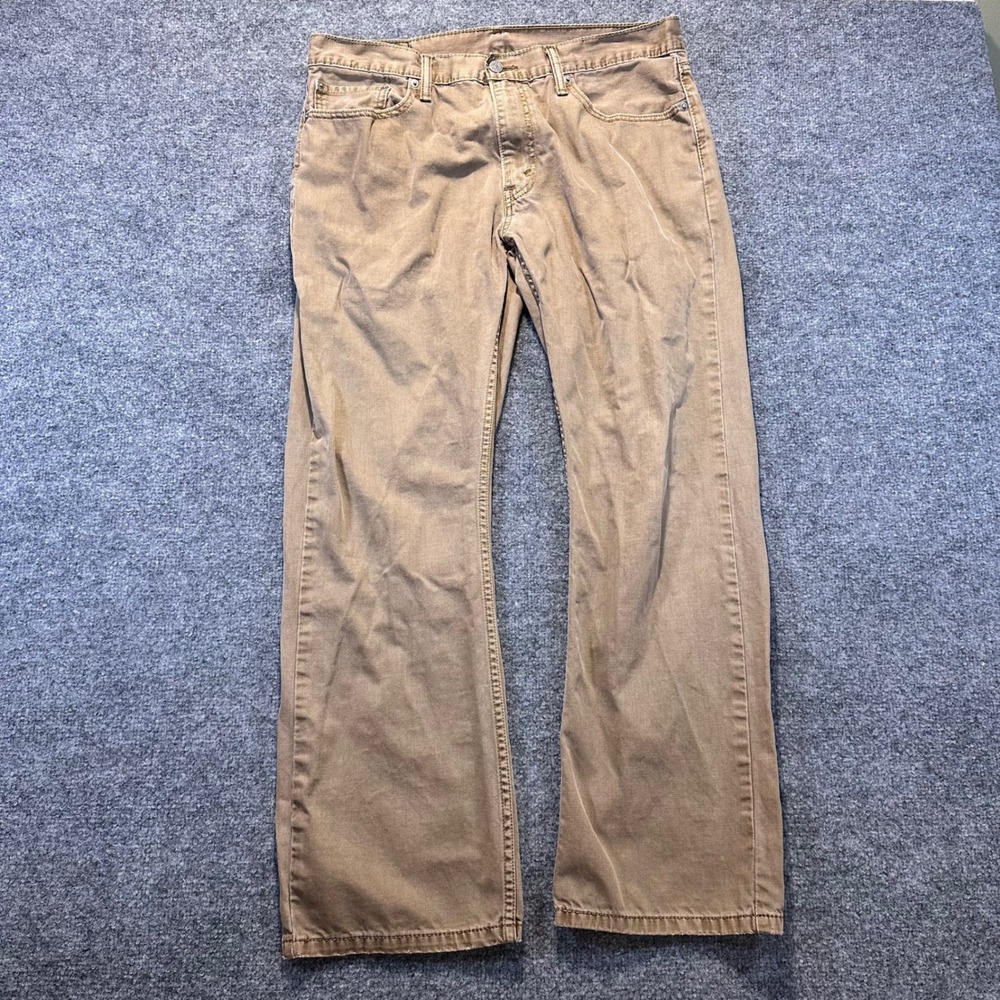 Levi's 514 Straight Fit Pants Mens 36x30 Tan Khaki Cotton Twill Workwear Casual